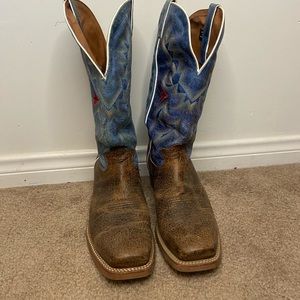 🤠Tony Lama Mens Cowboy Style Boots in Blue and Brown